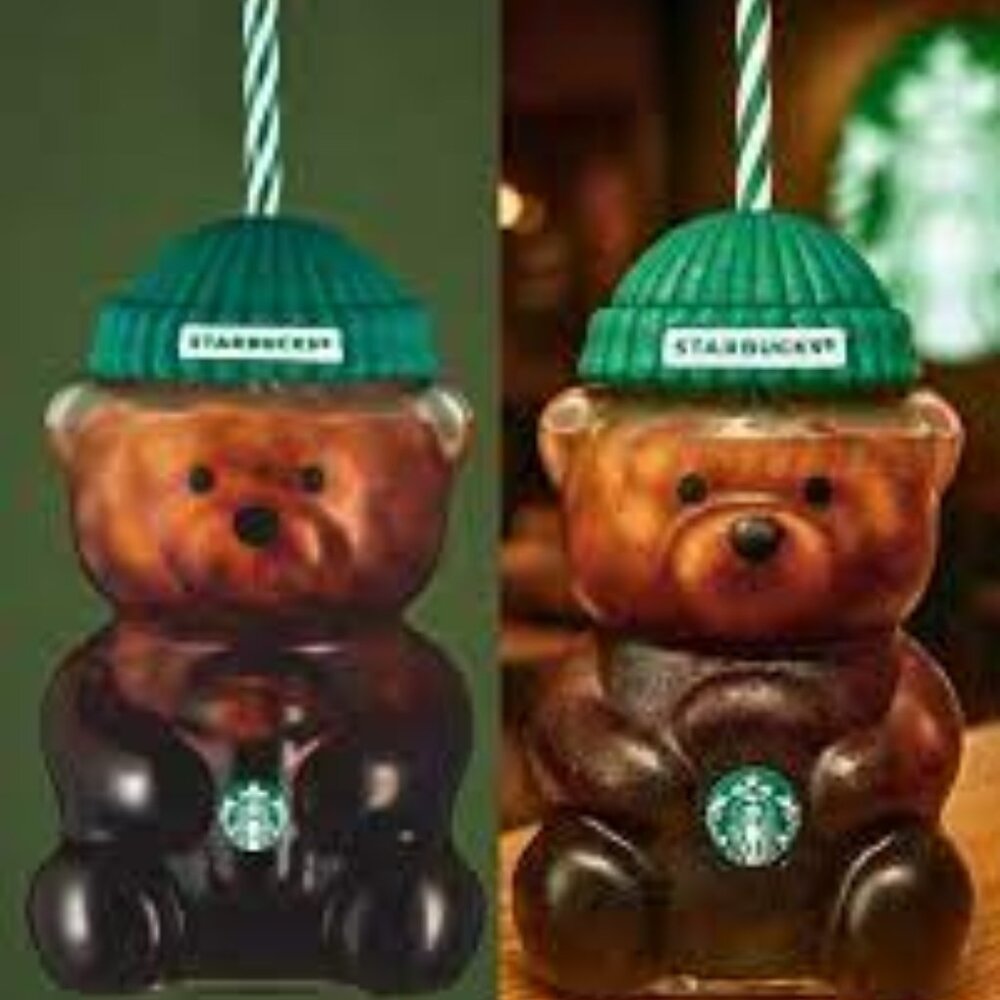 Starbucks Teddy Bear Bearista® Glass Cup Tumbler